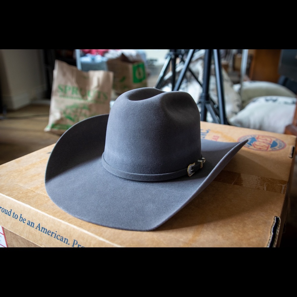 6 7/8 Felt Cowboy Hat 10X Steel Grey American Hat Co